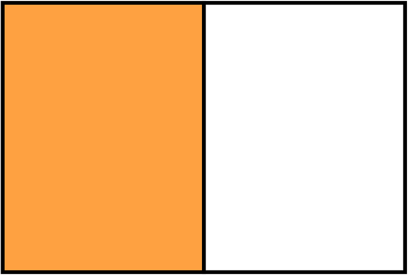 Orange Rectangle Fraction 1:2
