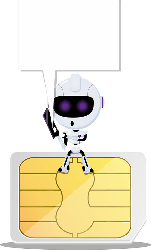 Robot with a SIM card