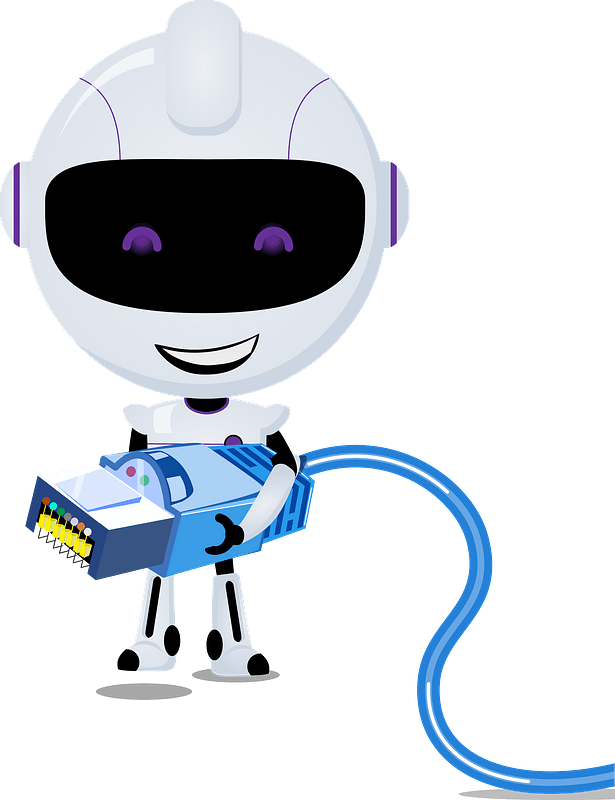 Robot with IT cable