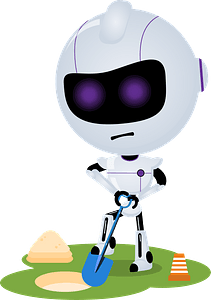 Robot with a shovel