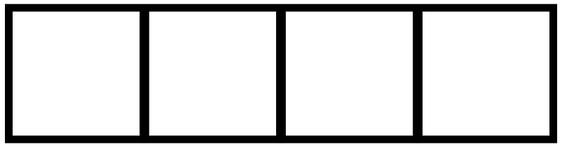 White Rectangle Fraction 4:4