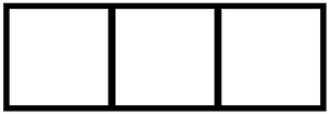 White Rectangle Fraction 3:3