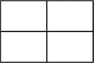 White Rectangle Fraction 1:4