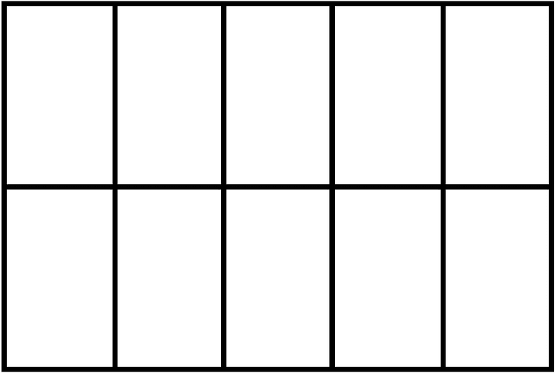White Rectangle Fraction 1:10
