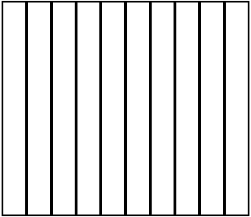 White Rectangle Fraction 10:10