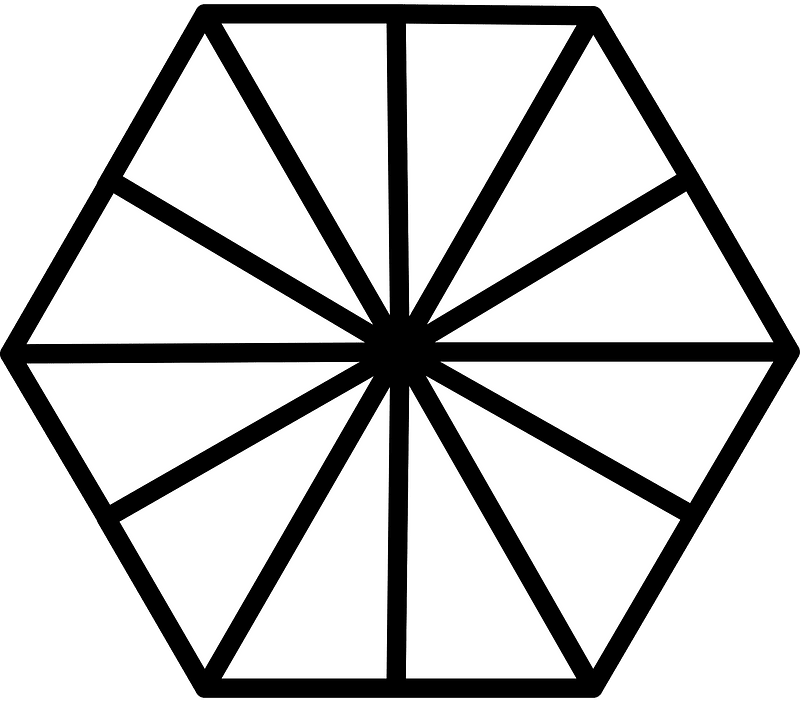 Blank Hexagon Fraction 0:12