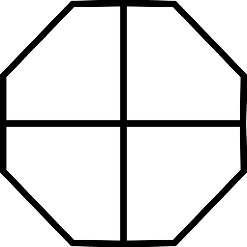 Blank Octagon Fraction 0:4