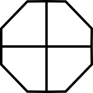 Blank Octagon Fraction 0:4