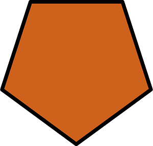 Orange-Brown Pentagon Fraction 1:1