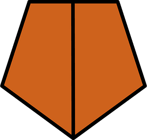 Orange-Brown Pentagon Fraction 2:2