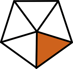 Orange-Brown Pentagon Fraction 1:5