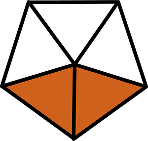 Orange-Brown Pentagon Fraction 2:5