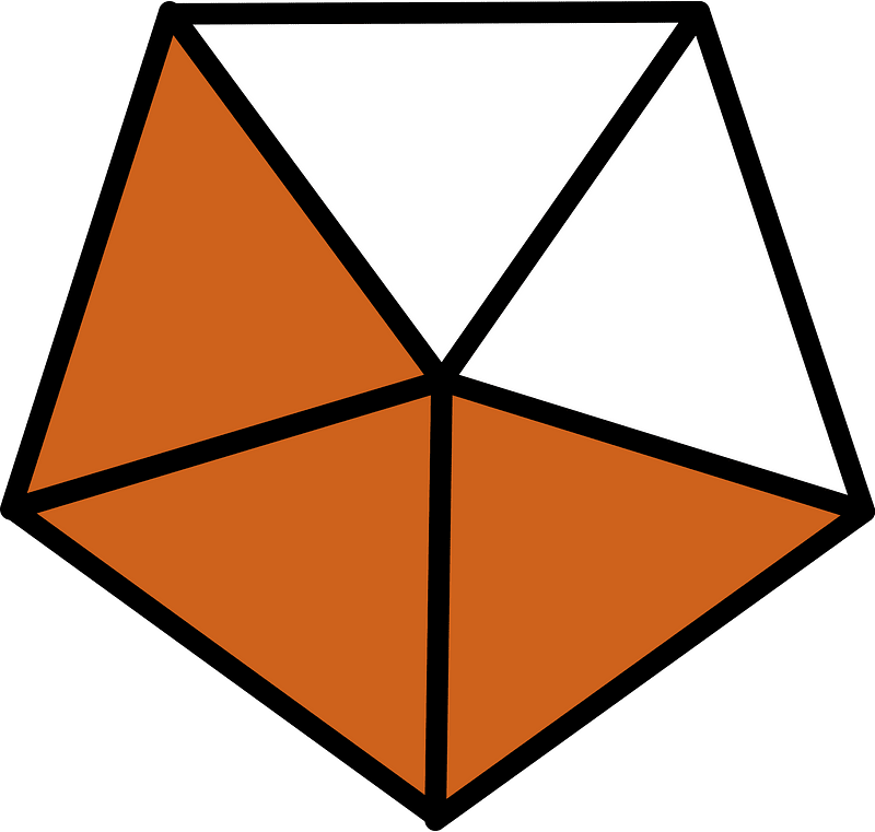 Orange-Brown Pentagon Fraction 3:5