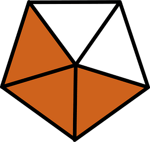 Orange-Brown Pentagon Fraction 3:5