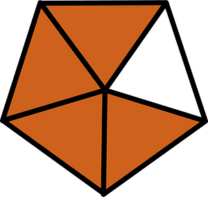 Orange-Brown Pentagon Fraction 4:5