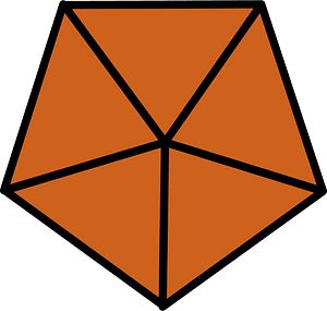 Orange-Brown Pentagon Fraction 5:5