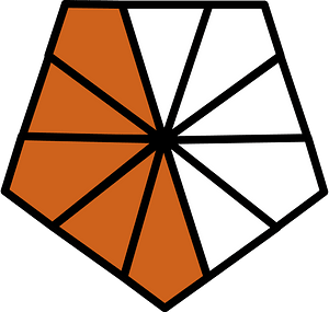 Orange-Brown Pentagon Fraction 5:10