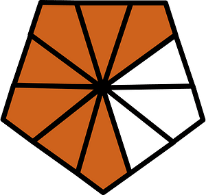 Orange-Brown Pentagon Fraction 7:10