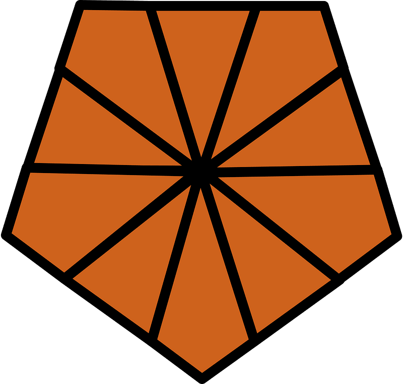 Orange-Brown Pentagon Fraction 10:10