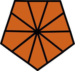 Orange-Brown Pentagon Fraction 10:10