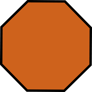 Orange-Brown Octagon Fraction 1:1