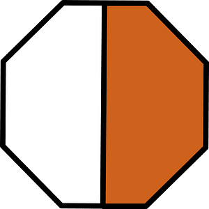 Orange-Brown Octagon Fraction 1:2