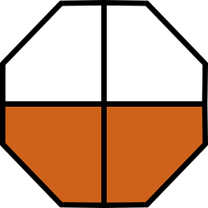 Orange-Brown Octagon Fraction 2:4