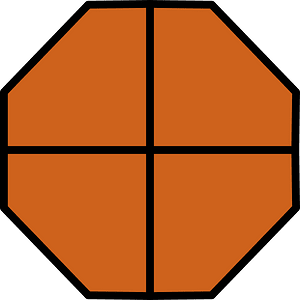 Orange-Brown Octagon Fraction 4:4