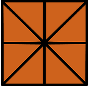 Orange-Brown Square Fraction 8:8