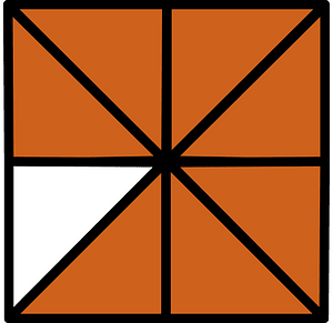 Orange-Brown Square Fraction 7:8