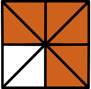 Orange-Brown Square Fraction 6:8