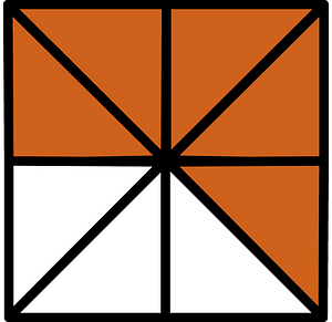 Orange-Brown Square Fraction 5:8