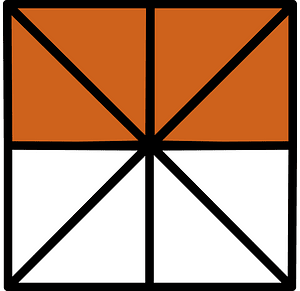 Orange-Brown Square Fraction 4:8