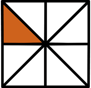 Orange-Brown Square Fraction 1:8