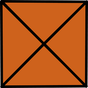 Orange-Brown Square Fraction 4:4