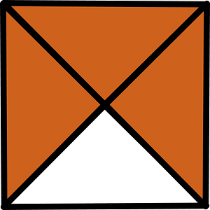 Orange-Brown Square Fraction 3:4