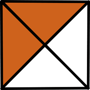 Orange-Brown Square Fraction 2:4