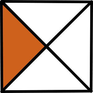 Orange-Brown Square Fraction 1:4