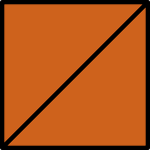 Orange-Brown Square Fraction 2:2