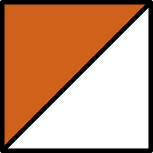 Orange-Brown Square Fraction 1:2