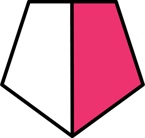 Pink Pentagon Fraction 1:2