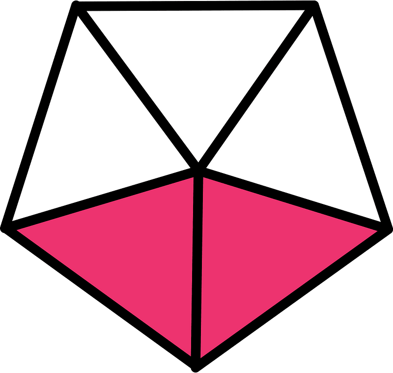 Pink Pentagon Fraction 2:5