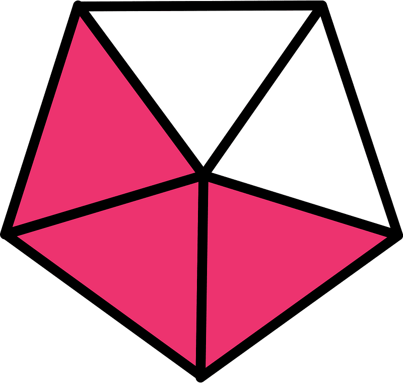 Pink Pentagon Fraction 3:5