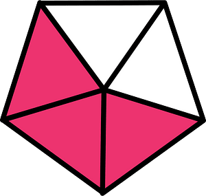 Pink Pentagon Fraction 3:5