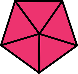 Pink Pentagon Fraction 5:5