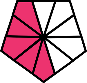 Pink Pentagon Fraction 5:10