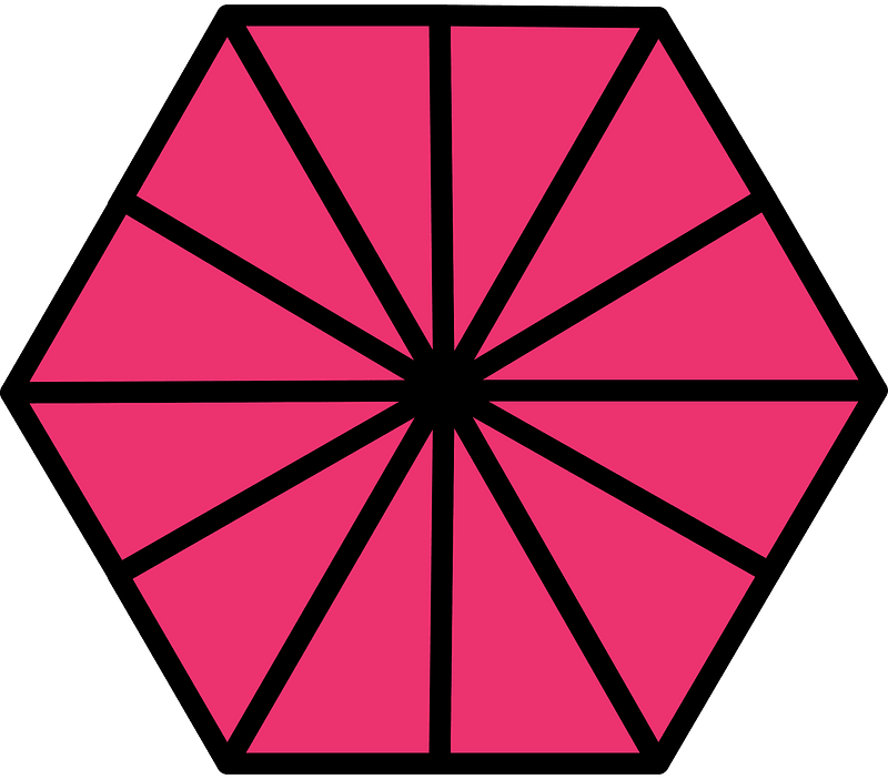 Pink Hexagon Fraction 12:12