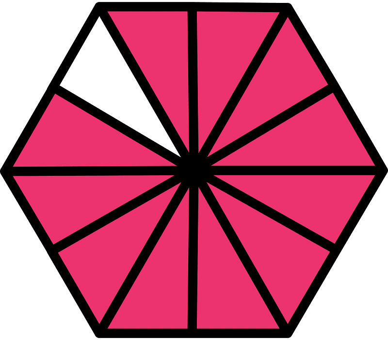 Pink Hexagon Fraction 11:12