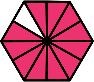 Pink Hexagon Fraction 11:12