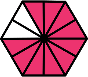 Pink Hexagon Fraction 10:12